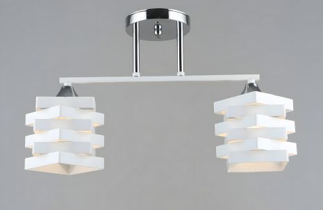 Люстра металева стельова Sirius B A4300/2 WT+CR на 2 плафони