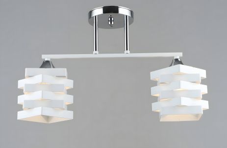 Металева стельова люстра Sirius B A4300/2 WT+CR на 2 плафони