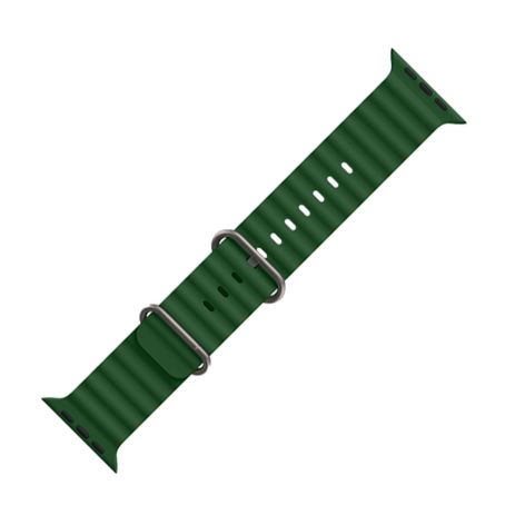 Ремешок силиконовый Hoco iWatch WA12 marine double buckle 42/ 44/ 45/ 49mm alfalfa Ремешок силиконовый Hoco iWatch WA12 marine double buckle 42/ 44/ 45/ 49mm alfalfa