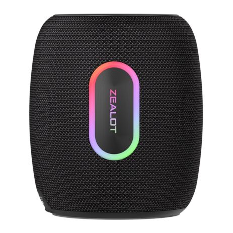 Портативна Bluetooth колонка ZEALOT S64, IPX6, BT5.2, USB, AUX, TF, TWS, 50W, 14400mAh, 6h з LED підсвічуванням black