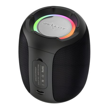 Портативна Bluetooth колонка ZEALOT S53, BT5.0, AUX, USB, TF, TWS, 10h з LED підсвічуванням black Портативна Bluetooth колонка ZEALOT S53, BT5.0, AUX, USB, TF, TWS, 10h з LED підсвічуванням black