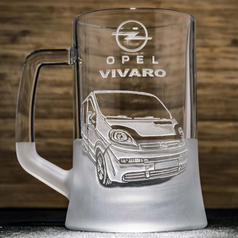 Пивний келих з гравіюванням автомобіля Opel Vivaro Opel Vivaro - подарунок для автолюбителя