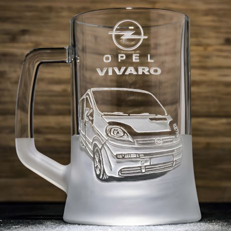 Пивний келих з гравіюванням автомобіля Opel Vivaro - ідеальний подарунок для автомобіліста