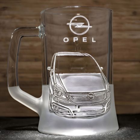 Пивной бокал с гравировкой "Opel Zafira" - подарок автолюбителю Пивной бокал с гравировкой "Opel Zafira" - подарок автолюбителю