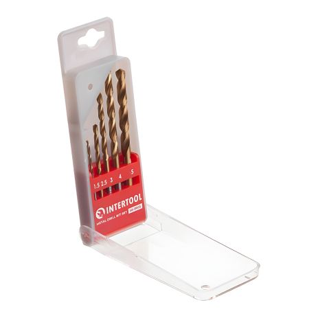 Набір свердел по металу HSS, 5 шт. (1,5-5 мм), INTERTOOL SD-0005
