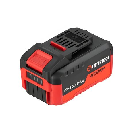 Аккумулятор, 20 В, Li-Ion, 8,0 Ач, индикатор уровня заряда INTERTOOL WT-0343
