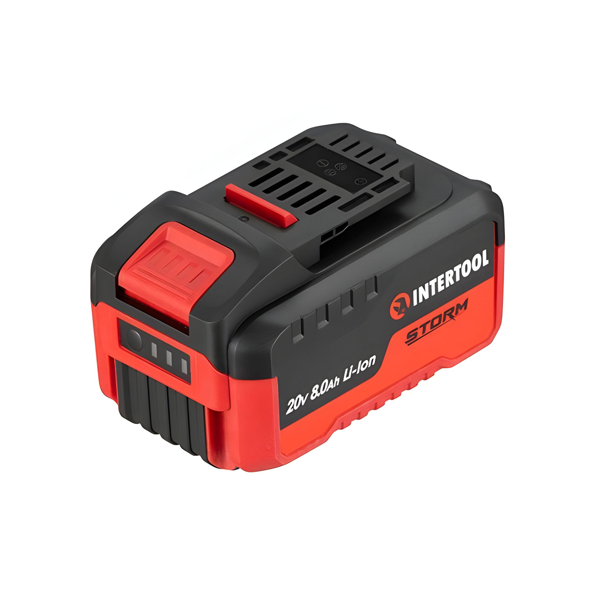 Акумулятор, 20 В, Li-Ion, 8,0 Аг, індикатор рівня заряду INTERTOOL WT-0343 Акумулятор, 20 В, Li-Ion, 8,0 Аг, індикатор рівня заряду INTERTOOL WT-0343