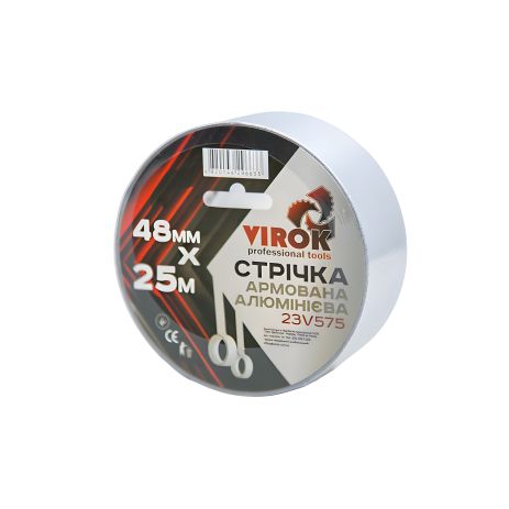 Клейкая алюминиевая армированная лента 48мм х 25м х 150мкм. [36] VIROK 23V575