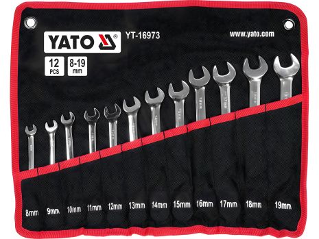Комбинированные ключи к гаечке шарнирные с храповиком 8-19 мм, Yato YT-16973