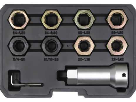 Набір для ремонту гвинтової різьби 3/4", 13/16", М20-24 з кроками Yato YT-17605