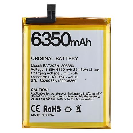 Акумулятор для смартфона Doogee S96/S96 GT BAT20ZN1296350 (6350 mAh) [Оригінал PRC] 12 міс. гарантії