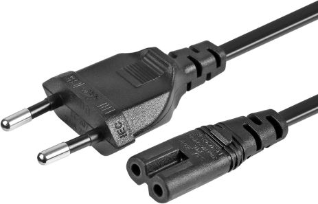 Кабель живлення 220V Black EU C7, двоконтактний, 60cm For XBOX PS4 та ін.