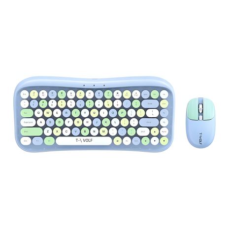 Клавіатура та миша TWolf TF660, бездротова, BT5.0, 2.4G, 800-1600DPI, блакитний