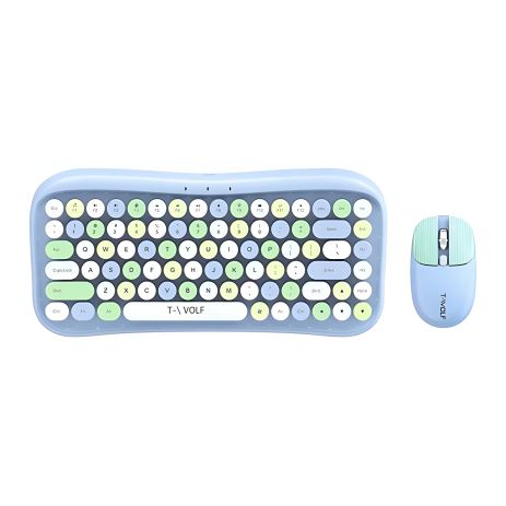 Клавіатура та миша TWolf TF660, бездротова, BT5.0, 2.4G, 800-1600DPI, блакитний