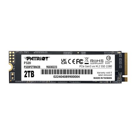 SSD M.2 Patriot P320 2TB NVMe 2280, Gen3.0 x4, 3D TLC