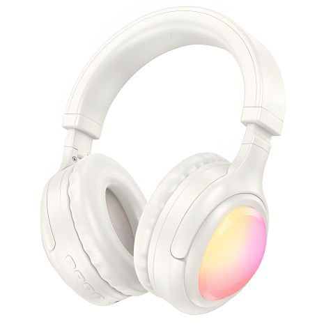 Наушники HOCO Focus BT headphones W48 |BT5.3, AUX/BT/TF, 46h| Milky white