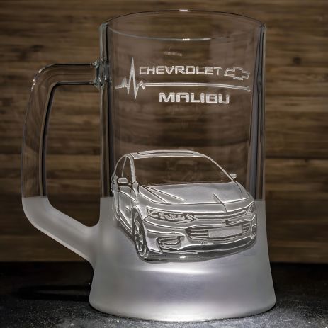 Пивной бокал с автомобилем Chevrolet Malibu - идеальный подарок автолюбителю