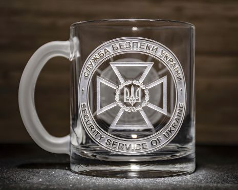 Чайная и кофейная чашка с гравировкой СБУ Служба Безопасности Украины 320 мл