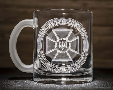 Чайная и кофейная чашка с гравировкой СБУ Служба Безопасности Украины 320 мл