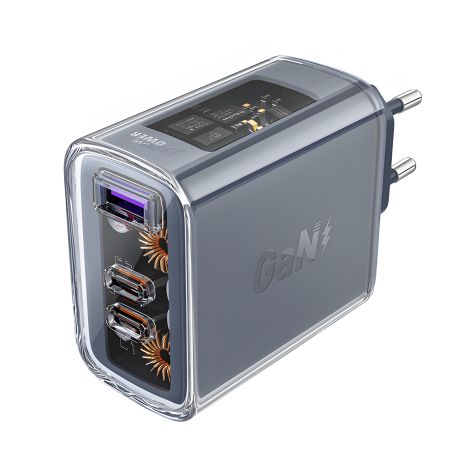 Зарядний пристрій Acefast A45 USB/2 Type-C QC PD PD65W GaN сіре Зарядний пристрій Acefast A45 USB/2 Type-C QC PD PD65W GaN сіре