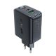 Черное зарядное устройство Acefast A41 USB/ 2 Type-C QC PD PD65W GaN