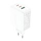 Белое зарядное устройство Acefast A41 USB/ 2 Type-C QC PD PD65W GaN