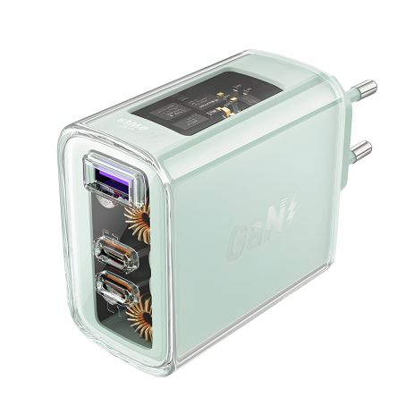 Мережевий зарядний пристрій Acefast A45 USB/2 Type-C QC PD PD65W GaN бірюзовий Мережевий зарядний пристрій Acefast A45 USB/2 Type-C QC PD PD65W GaN бірюзовий