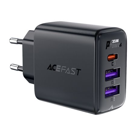 Зарядний пристрій Acefast A57 2 USB/ Type-C QC PD35W GaN чорний