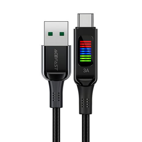 Кабель Acefast C7-04 з дисплеєм USB to Type-C, 60W, 3A, 1.2m, black Кабель Acefast C7-04 з дисплеєм USB to Type-C, 60W, 3A, 1.2m, black