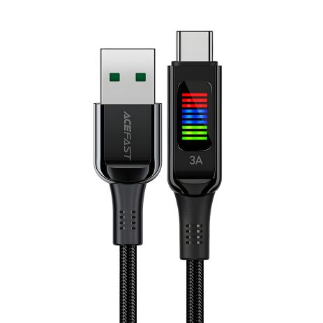 Кабель Acefast C7-04 с дисплеем USB to Type-C 1.2m black Кабель Acefast C7-04 с дисплеем USB to Type-C 1.2m black