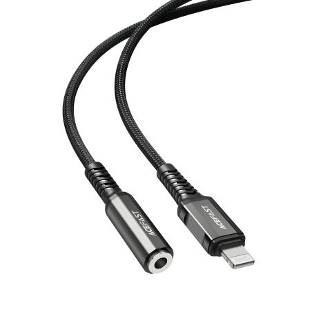 Кабель Acefast C1-05 Lightning to 3.5mm 0.18m black Кабель Acefast C1-05 Lightning to 3.5mm 0.18m black