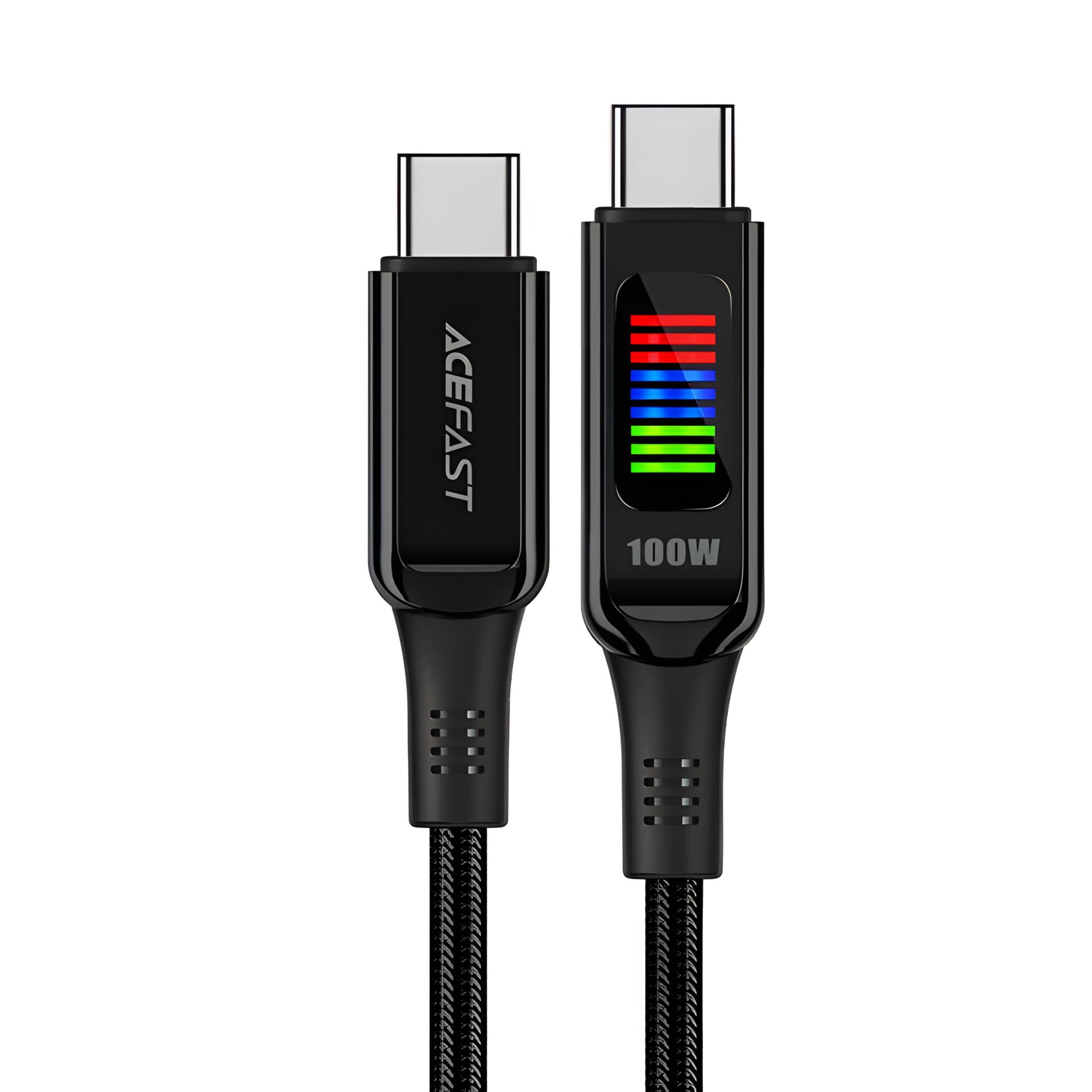 Кабель Acefast C7-03 з дисплеєм Type-C to Type-C, 100W, 5A, 1.2m, black Кабель Acefast C7-03 з дисплеєм Type-C to Type-C, 100W, 5A, 1.2m, black