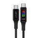 Кабель Acefast C7-03 з дисплеєм Type-C to Type-C, 100W, 5A, 1.2m, black