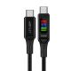 Кабель Acefast C7-03 з дисплеєм Type-C to Type-C, 100W, 5A, 1.2m, black Кабель Acefast C7-03 з дисплеєм Type-C to Type-C, 100W, 5A, 1.2m, black