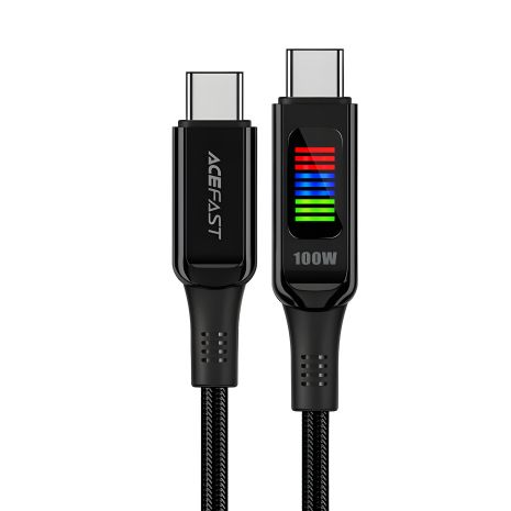 Кабель Acefast C7-03 с дисплеем Type-C to Type-C 1.2m black Кабель Acefast C7-03 с дисплеем Type-C to Type-C 1.2m black
