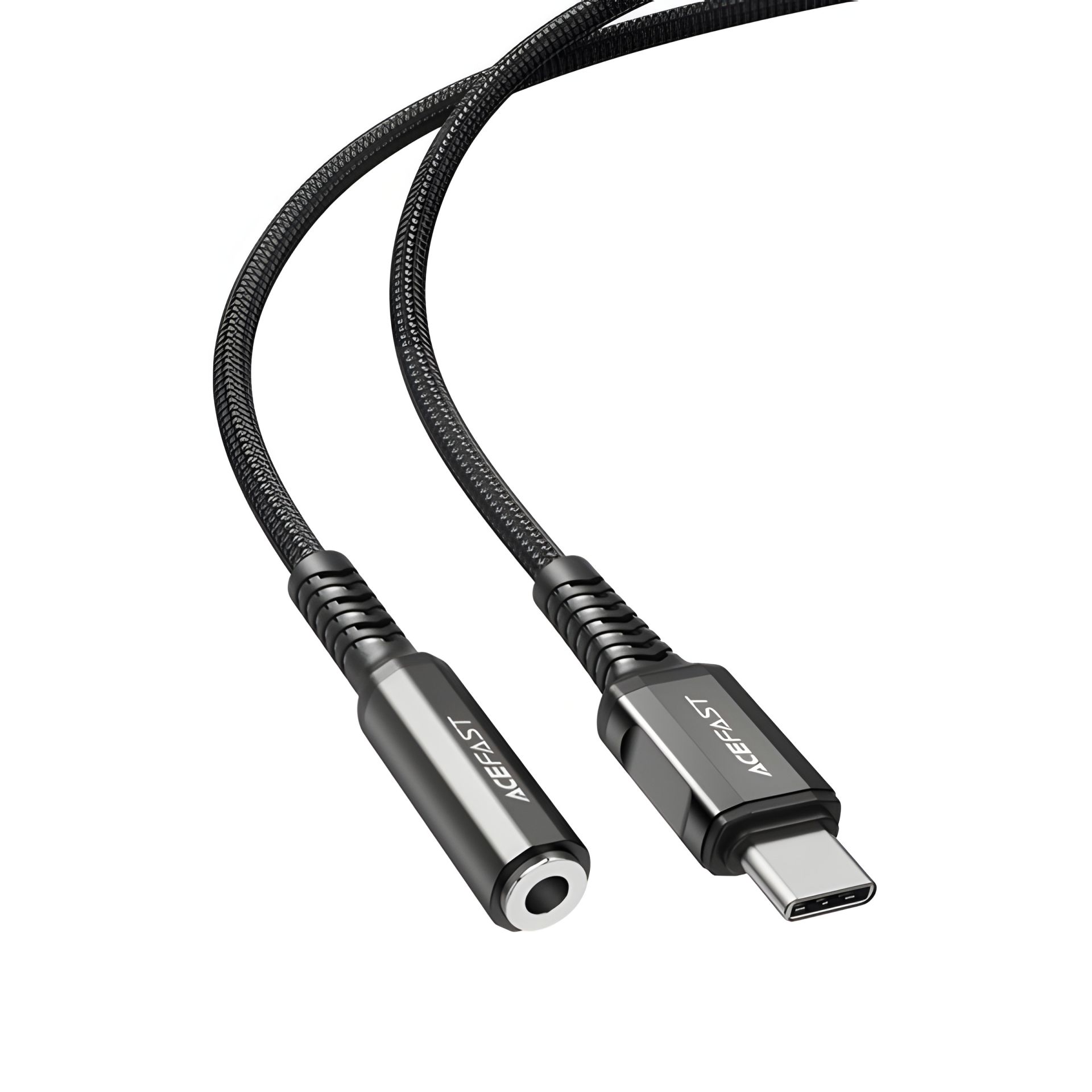 Аудіо кабель Acefast C1-07 Type-C to 3.5mm 0.18m black Аудіо кабель Acefast C1-07 Type-C to 3.5mm 0.18m black