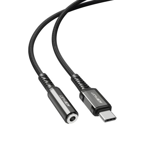 Аудіо кабель Acefast C1-07 Type-C to 3.5mm 0.18m black Аудіо кабель Acefast C1-07 Type-C to 3.5mm 0.18m black