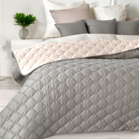 Антиалергенне двостороннє покривало IDEIA Cube 210х240 см з мікрофібри, сірий/беж (8-32405*003)