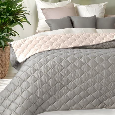 Покрывало двустороннее IDEIA Cube 140х210 см с антиаллергенным волокном, серый/беж (8-32403*003) Покрывало двустороннее IDEIA Cube 140х210 см с антиаллергенным волокном, серый/беж (8-32403*003)