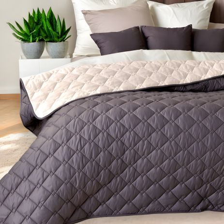 Двустороннее покрывало Cube IDEIA 140х210 см микрофибра, антиаллергенное волокно, шоколад/беж (8-32403*002)