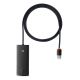 USB-Hub Baseus Lite Series 4-Port USB-A HUB Adapter, USB-A to 4 USB 3.0, 1m, Black WKQX030101