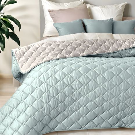 Двухстороннее покрывало Cube IDEIA 180х210 см, мята/св. серый (8-32404*007)