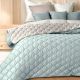 Стильное двухстороннее покрывало Cube IDEIA 210х240 см с антиаллергенным волокном, мятного и светло-серого цвета (8-32405*006)