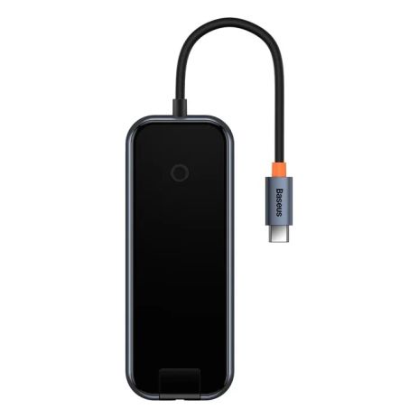 USB-Hub Baseus AcmeJoy 8-Port Type-C HUB Adapter (Type-C to HDMI*1+USB3.0*2+USB2.0*1+Type-C PD&amp;Data*1+RJ45*1+SD/TF*1 ) Dark Grey WKJZ010613