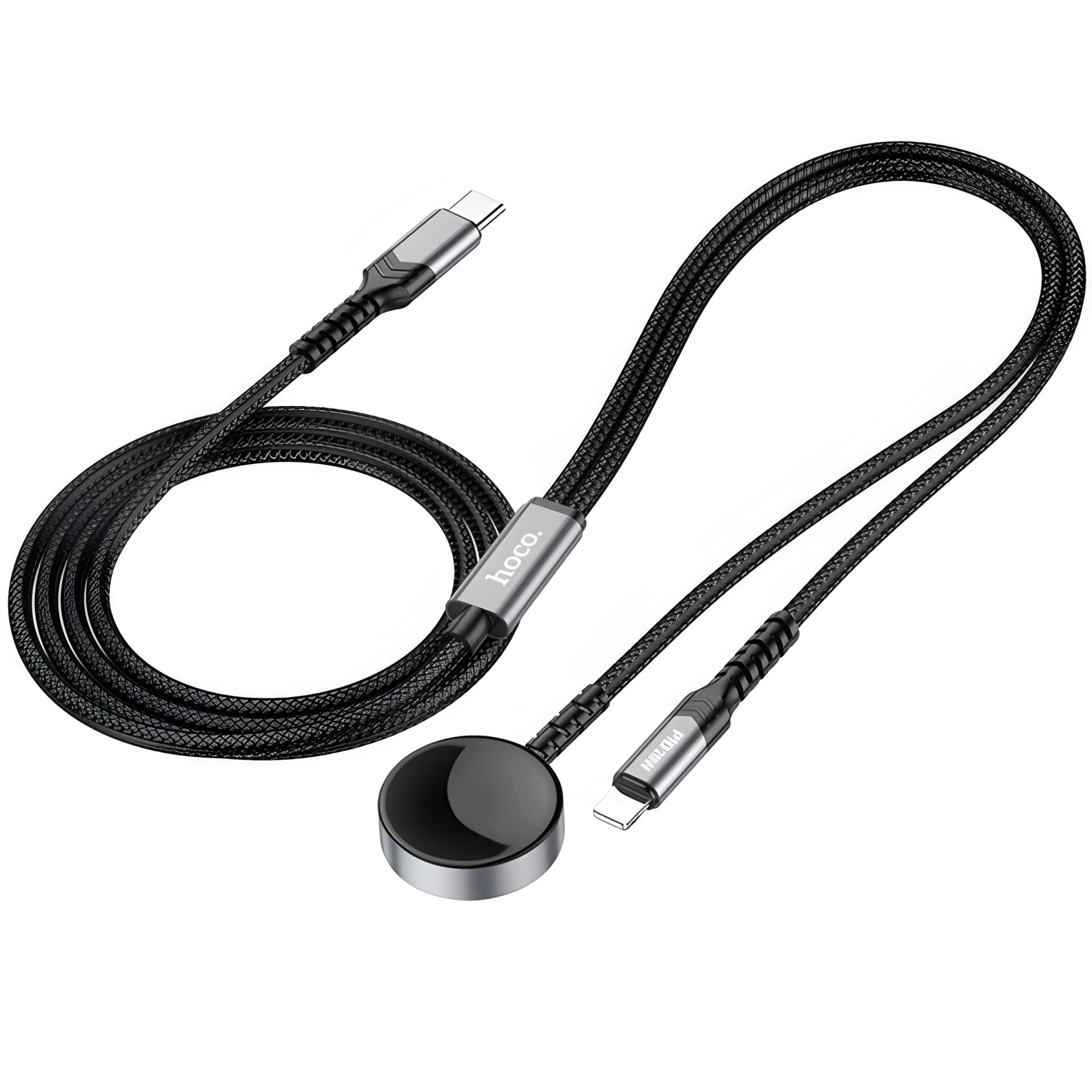 Бездротовий зарядний пристрій HOCO CW54 2-в-1 для iP та iWatch, Black Бездротовий зарядний пристрій HOCO CW54 2-в-1 для iP та iWatch, Black