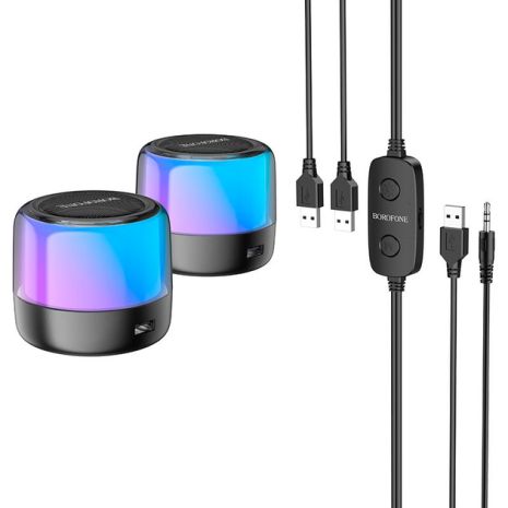 Портативная колонка BOROFONE BP12 Colorful BT wired 2-in-1 computer speaker Black Портативная колонка BOROFONE BP12 Colorful BT wired 2-in-1 computer speaker Black