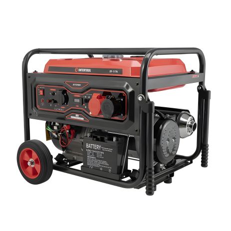 Бензиновий генератор STORM INTERTOOL 7,0/7,5 кВт, 380/220 В, 25 л, електро/ручний старт, мідна обмотка (DT-1176)