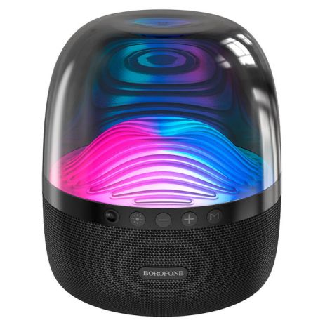 Портативна колонка BOROFONE BP8, BT5.0, AUX, USB, TF, TWS, FM, 10W, Glazed colorful luminous BT speaker Black