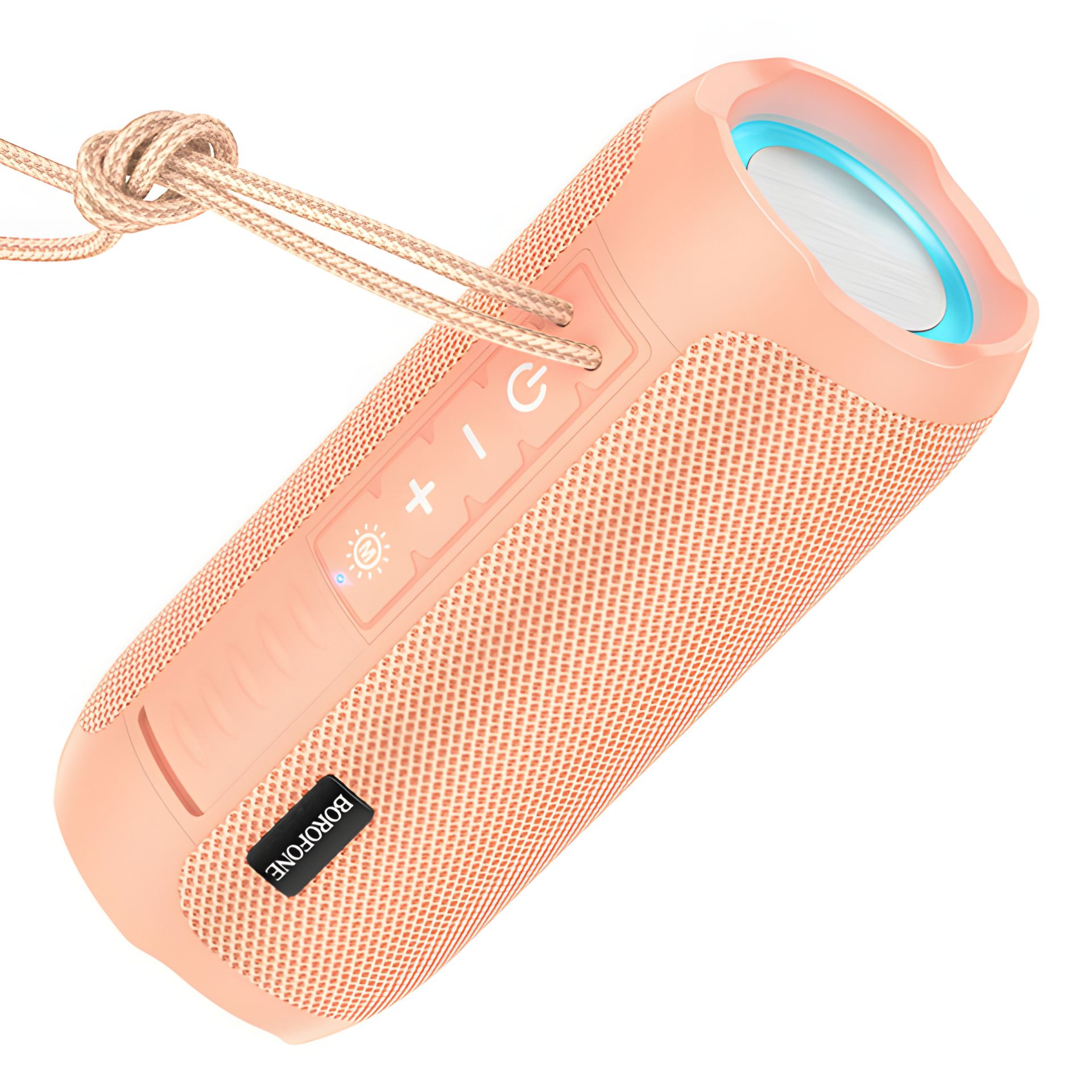 Портативна колонка BOROFONE BR21 Sports BT5.1, AUX, USB, TF, FM, 10W, RGB, 3h, speaker Candy Pink Портативна колонка BOROFONE BR21 Sports BT5.1, AUX, USB, TF, FM, 10W, RGB, 3h, speaker Candy Pink