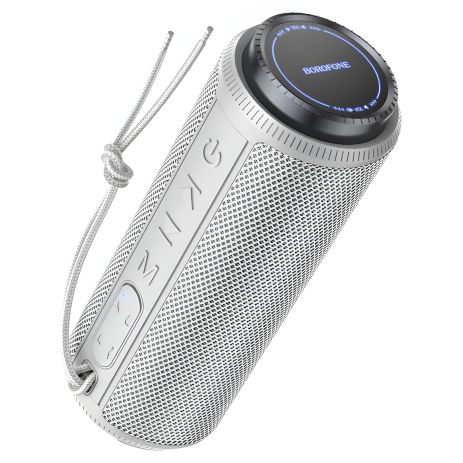 Портативна колонка BOROFONE BR22 sports wireless speaker, BT5.1, AUX, USB, FM, 10W, 1200mAh, 3h Grey Портативна колонка BOROFONE BR22 sports wireless speaker, BT5.1, AUX, USB, FM, 10W, 1200mAh, 3h Grey